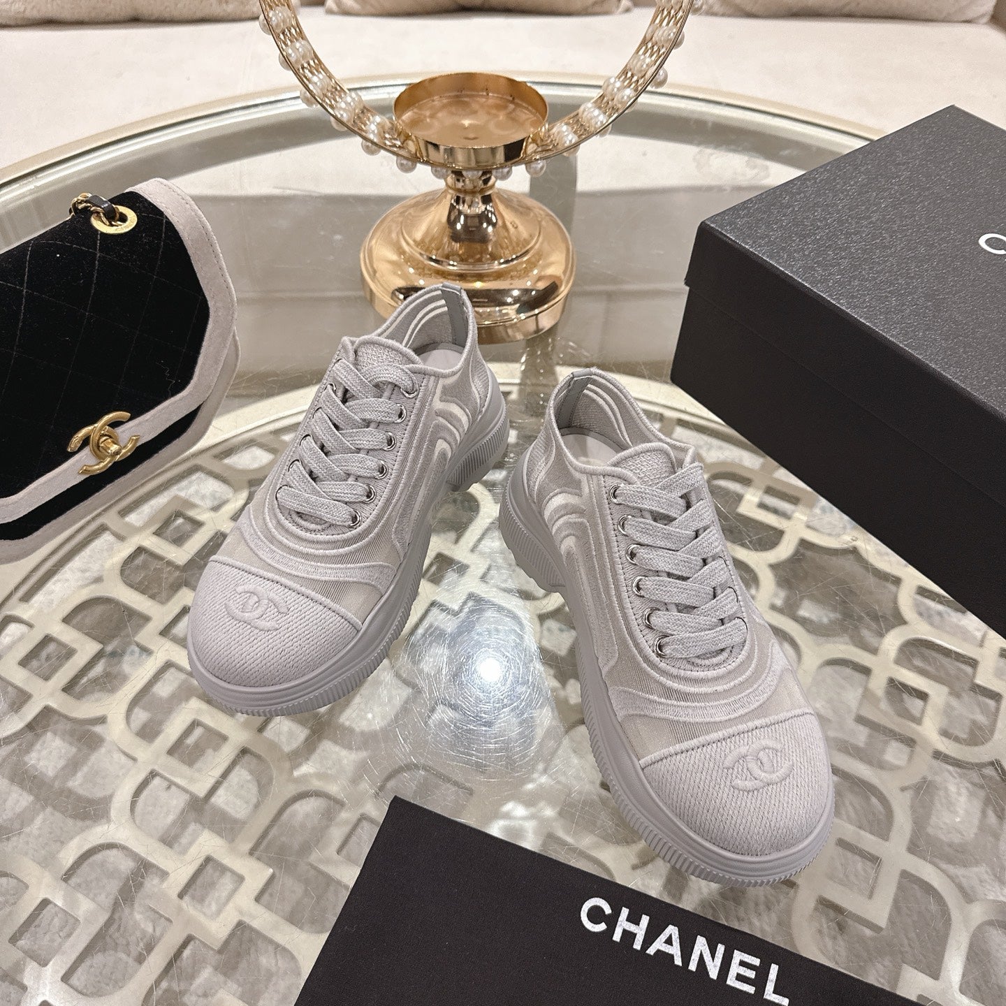 CC 26s Platform Sneakers Light Gray Mesh 627060