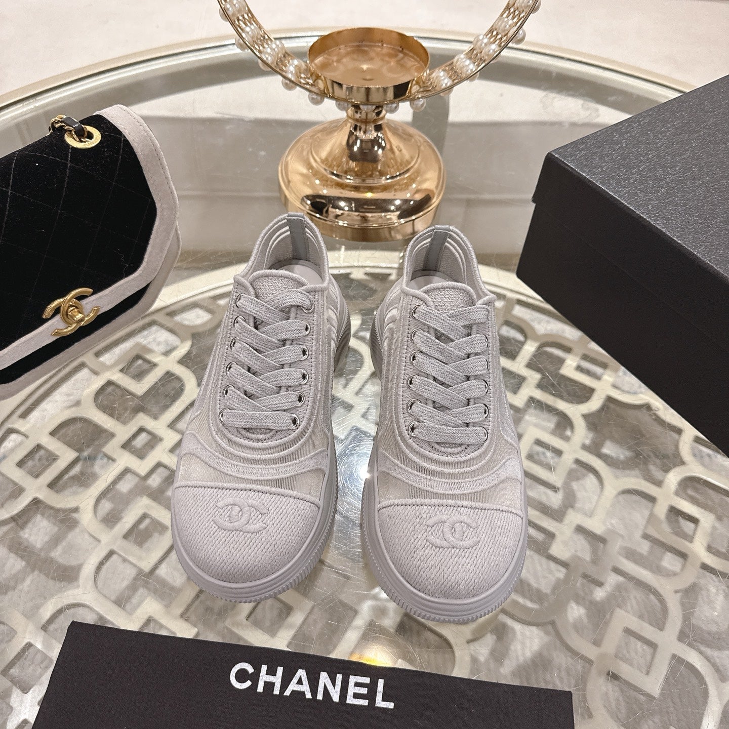 CC 26s Platform Sneakers Light Gray Mesh 627060