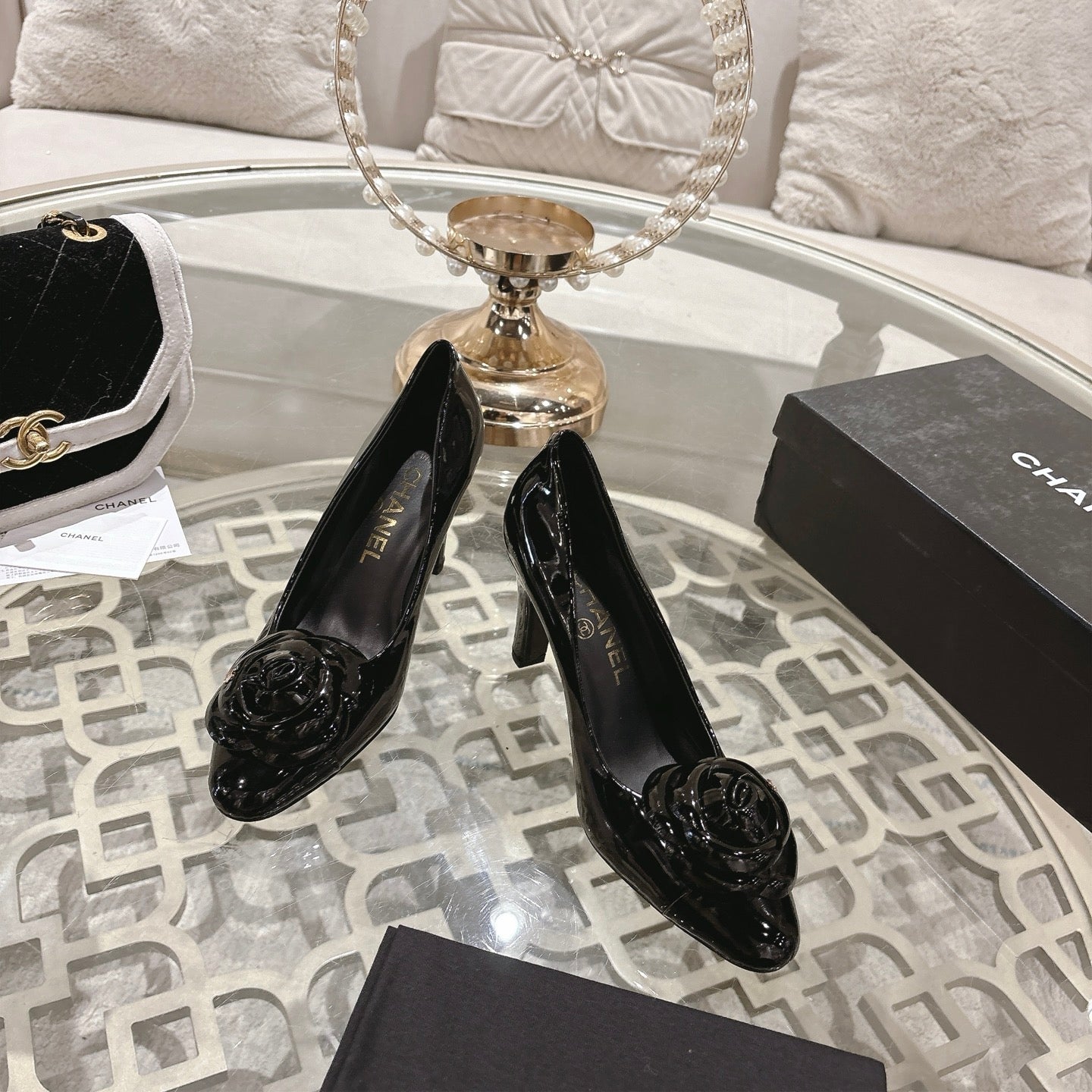 CC 26s High Heels Pump 85 Black Patent Leather 627005