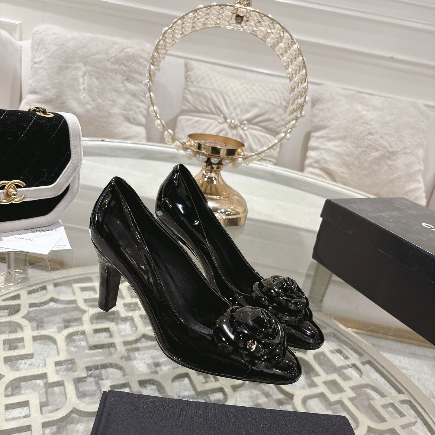CC 26s High Heels Pump 85 Black Patent Leather 627005