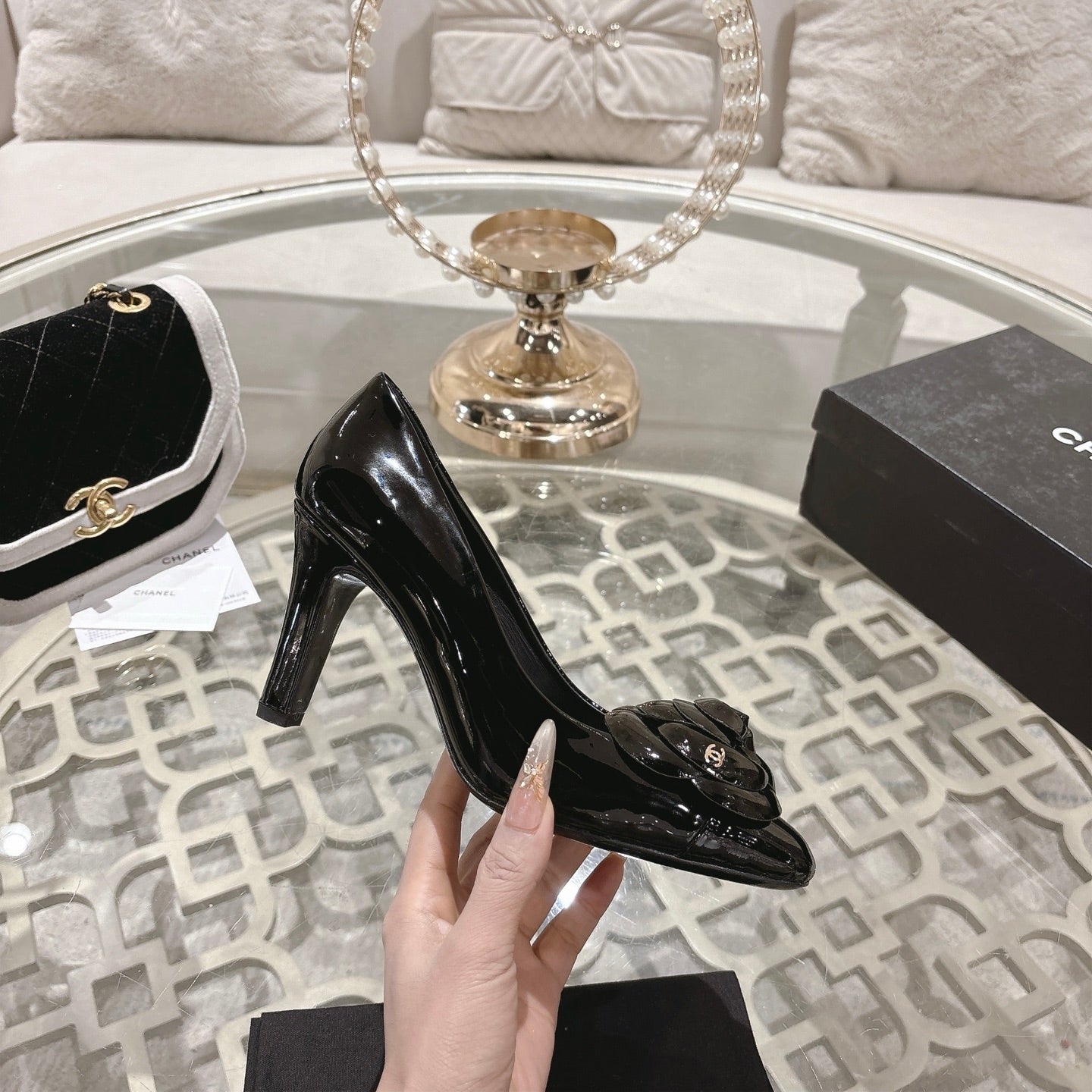 CC 26s High Heels Pump 85 Black Patent Leather 627005