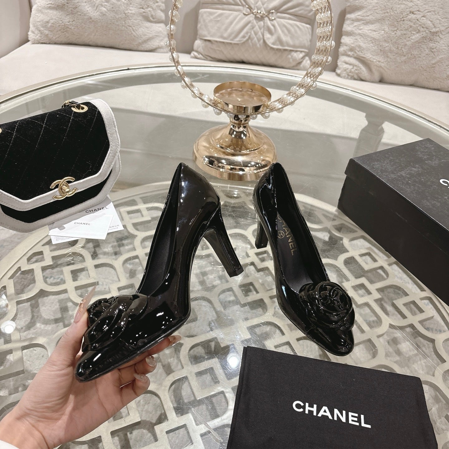 CC 26s High Heels Pump 85 Black Patent Leather 627005