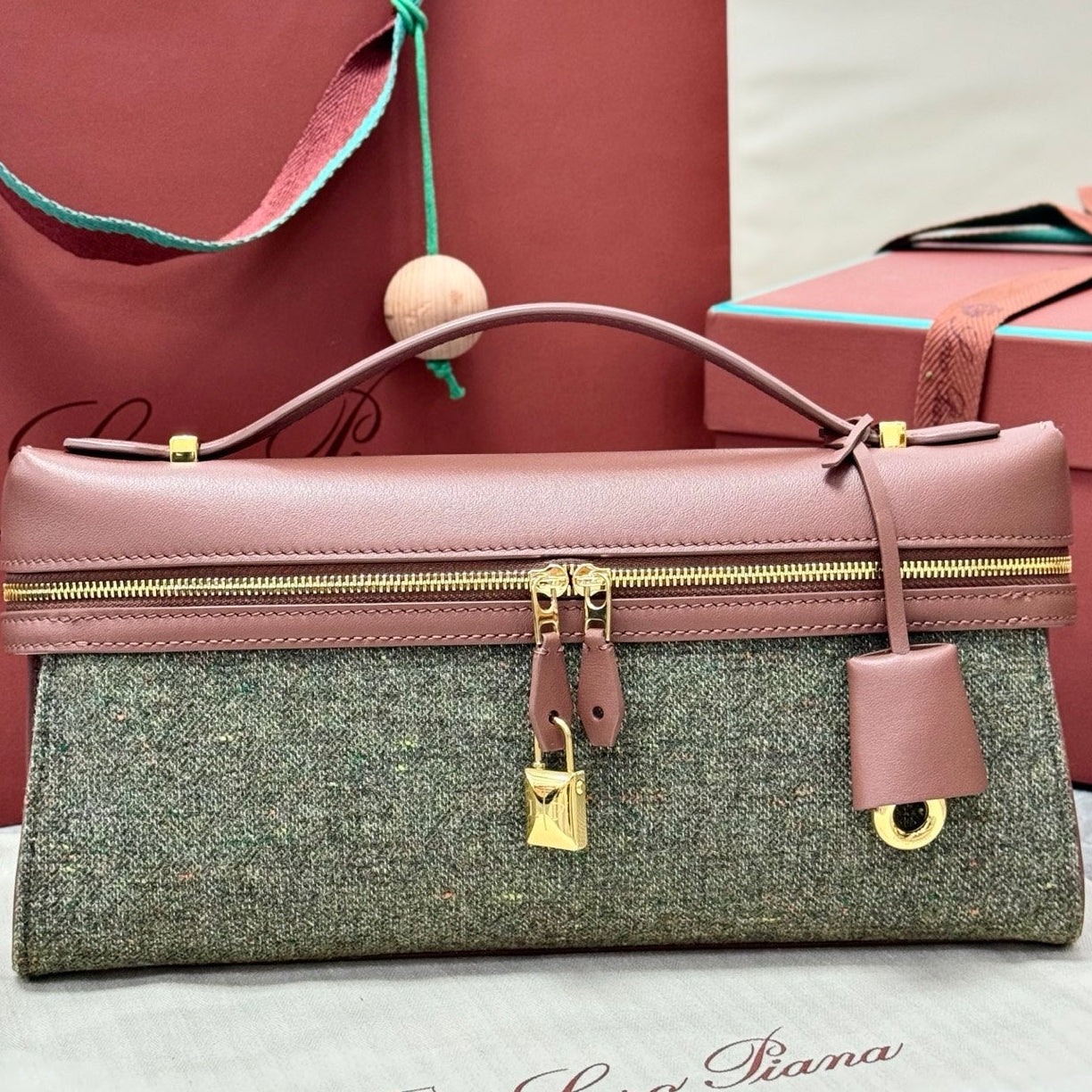 LP 2026 Extra Bag L29 Countryside Sage mix Burnt Tan Wool Leather