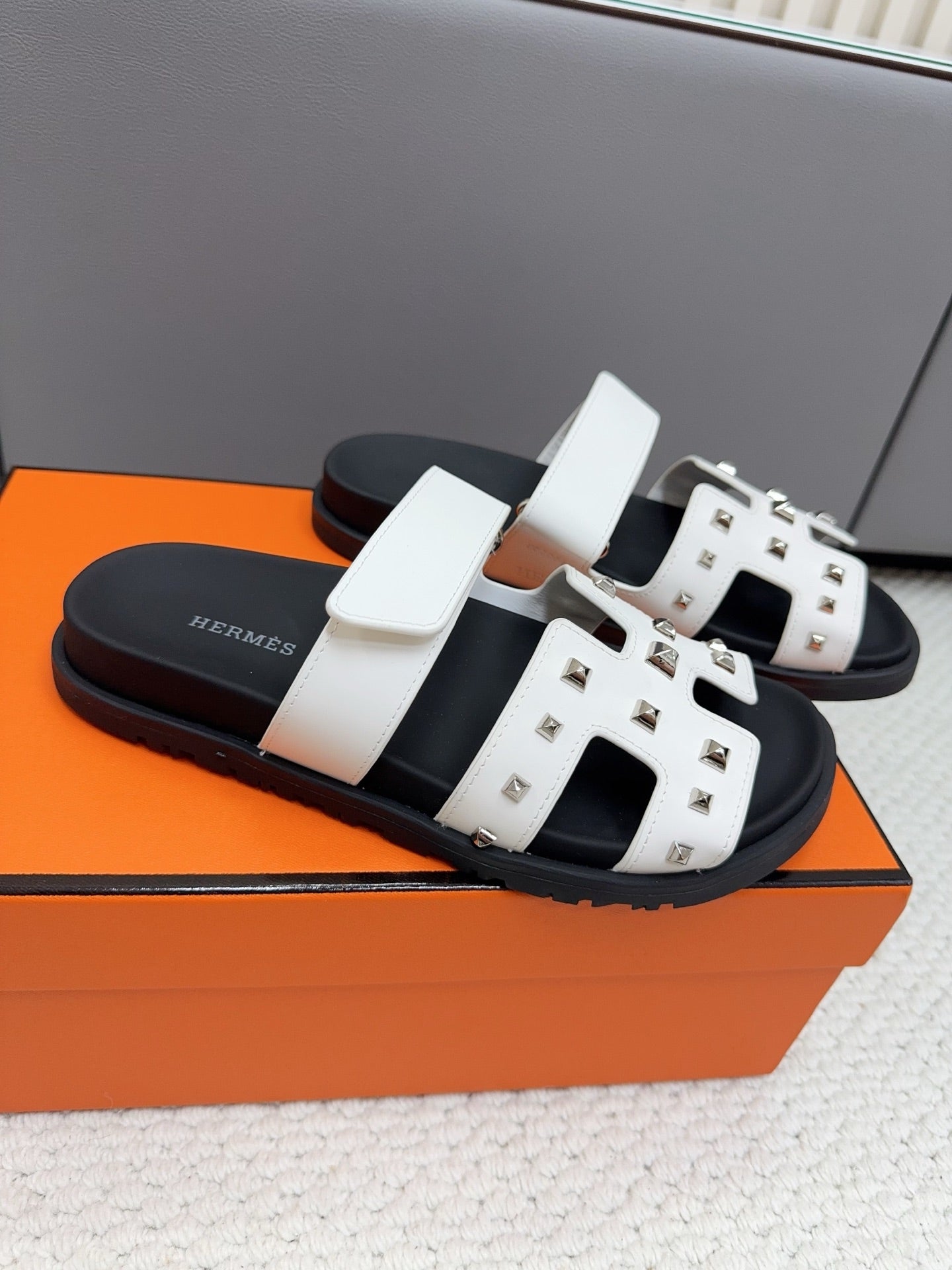 Hermes 2026 Chypre Sandal With Studs Cowhide 779049