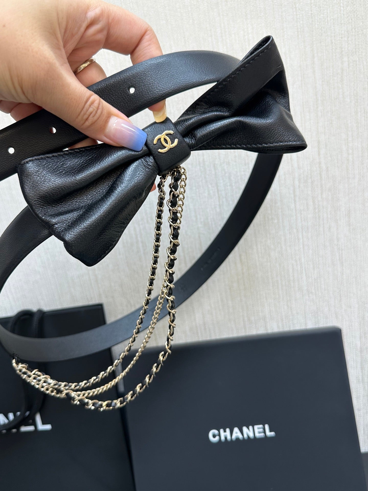 Chanel 2026 Ribbon Chain Belt Leather 206169