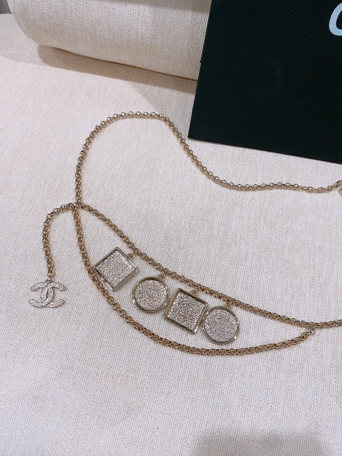 Chanel 2026 CC Letter Charm Layered Chain Necklace Belt