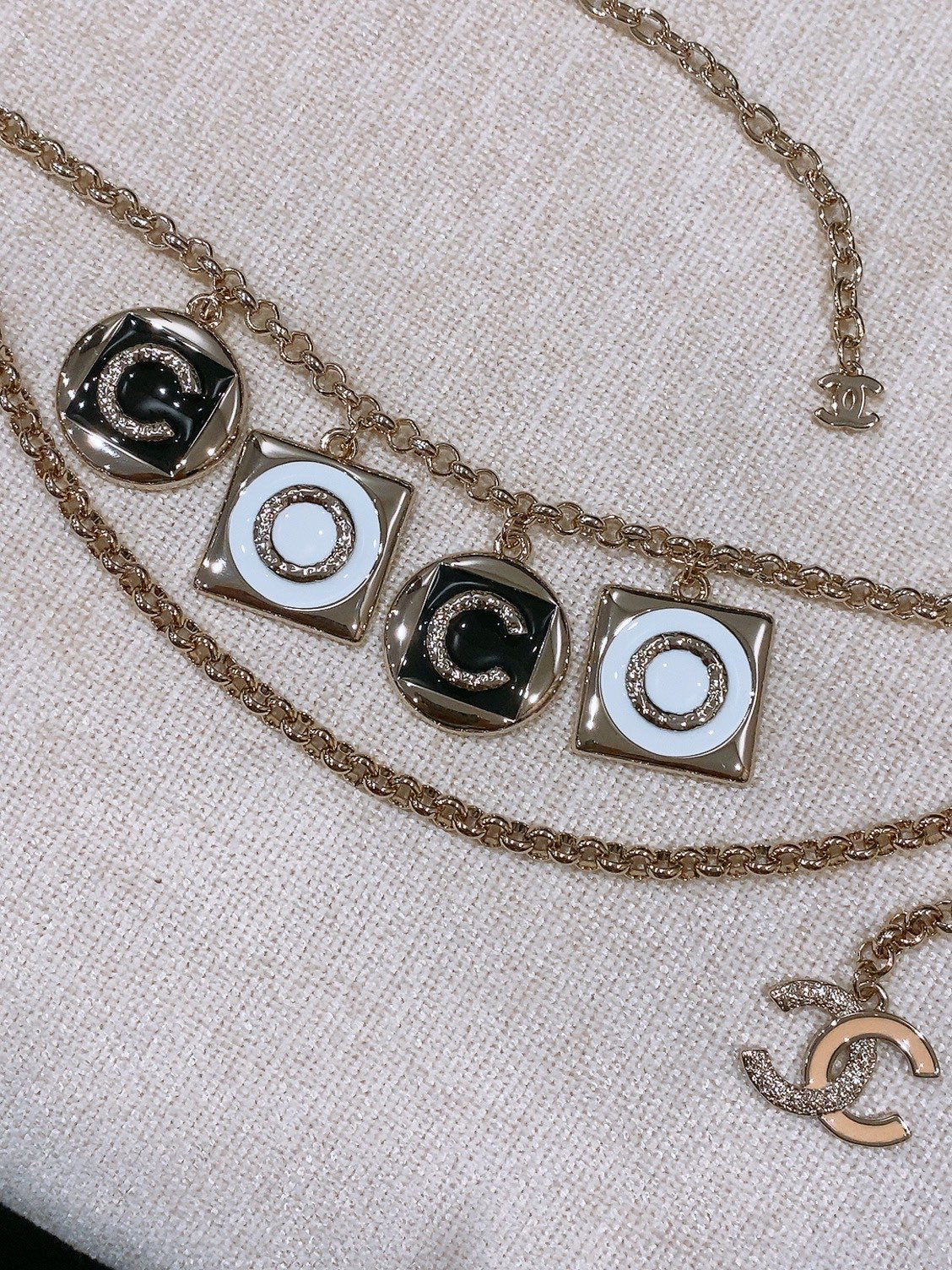 Chanel 2026 CC Letter Charm Layered Chain Necklace Belt