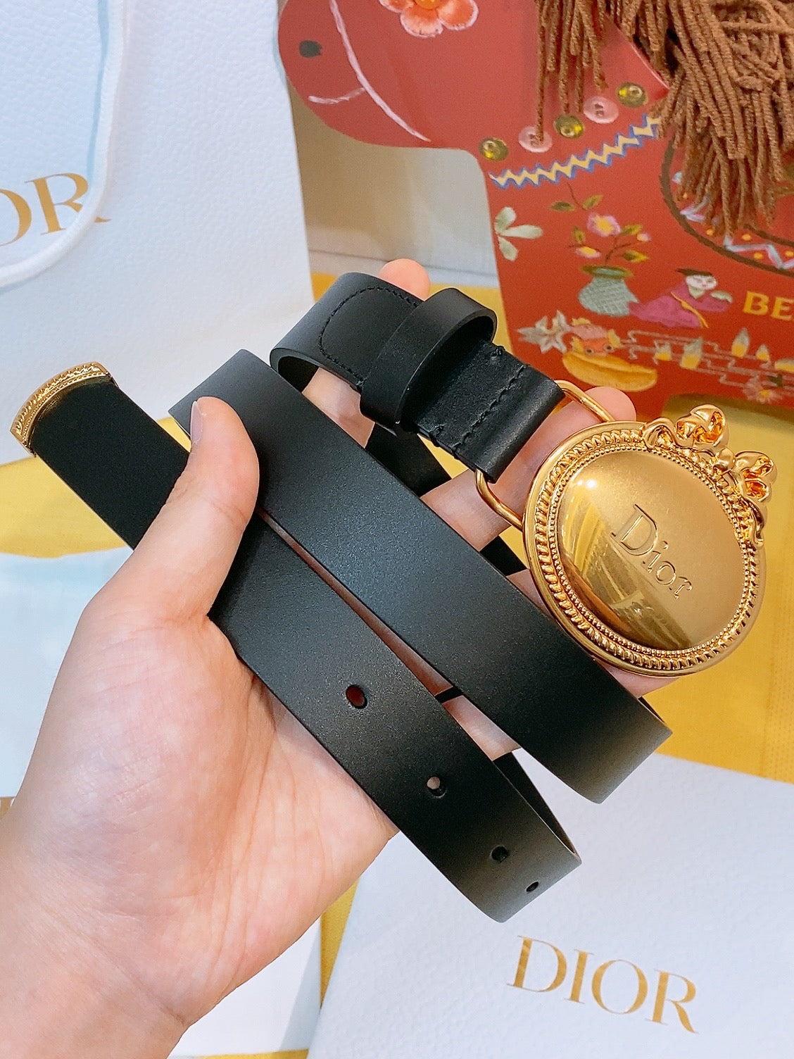 Dior 2026 Oval Buckle Belt 2.5cm Smooth Calfskin