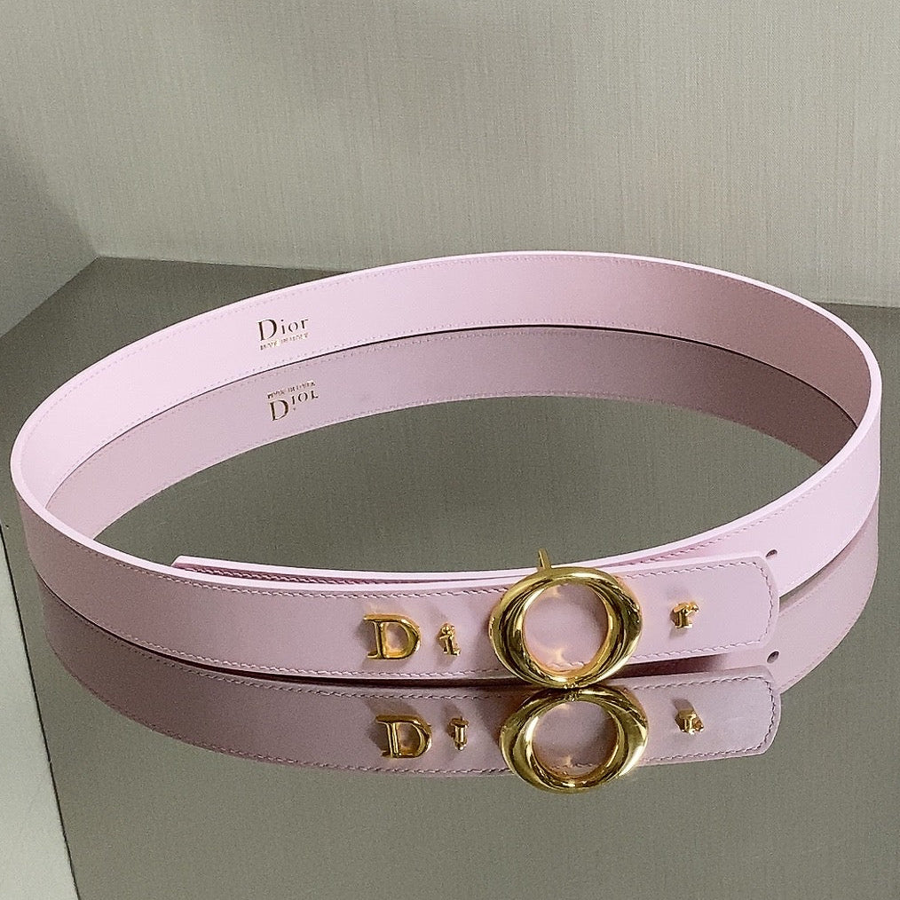 Dior 2026 30 Montaigne Reversible Belt 30mm Pink Gold Calfskin