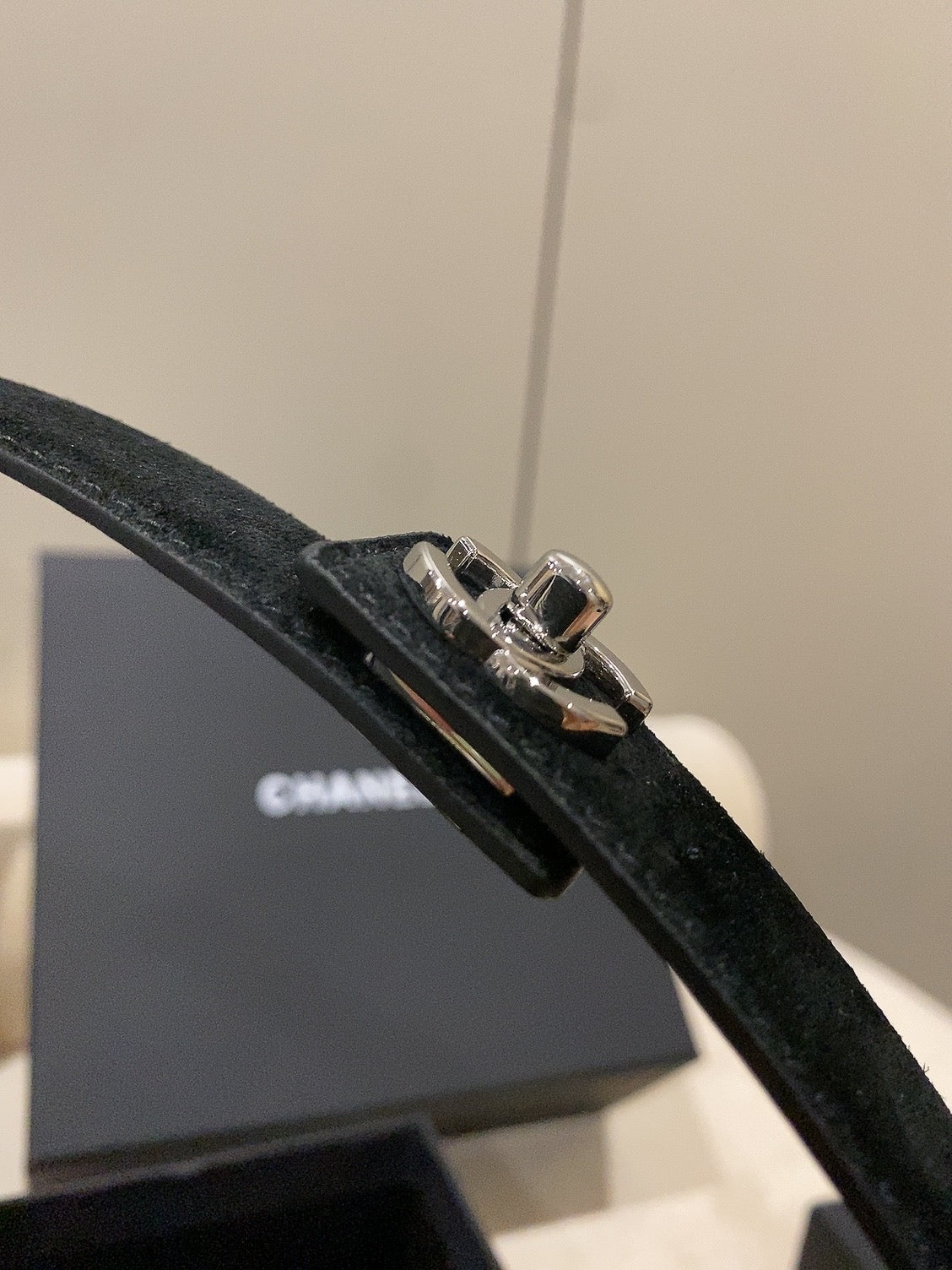 Chanel 2026 Double C Belt 25mm Suede Leather 215395