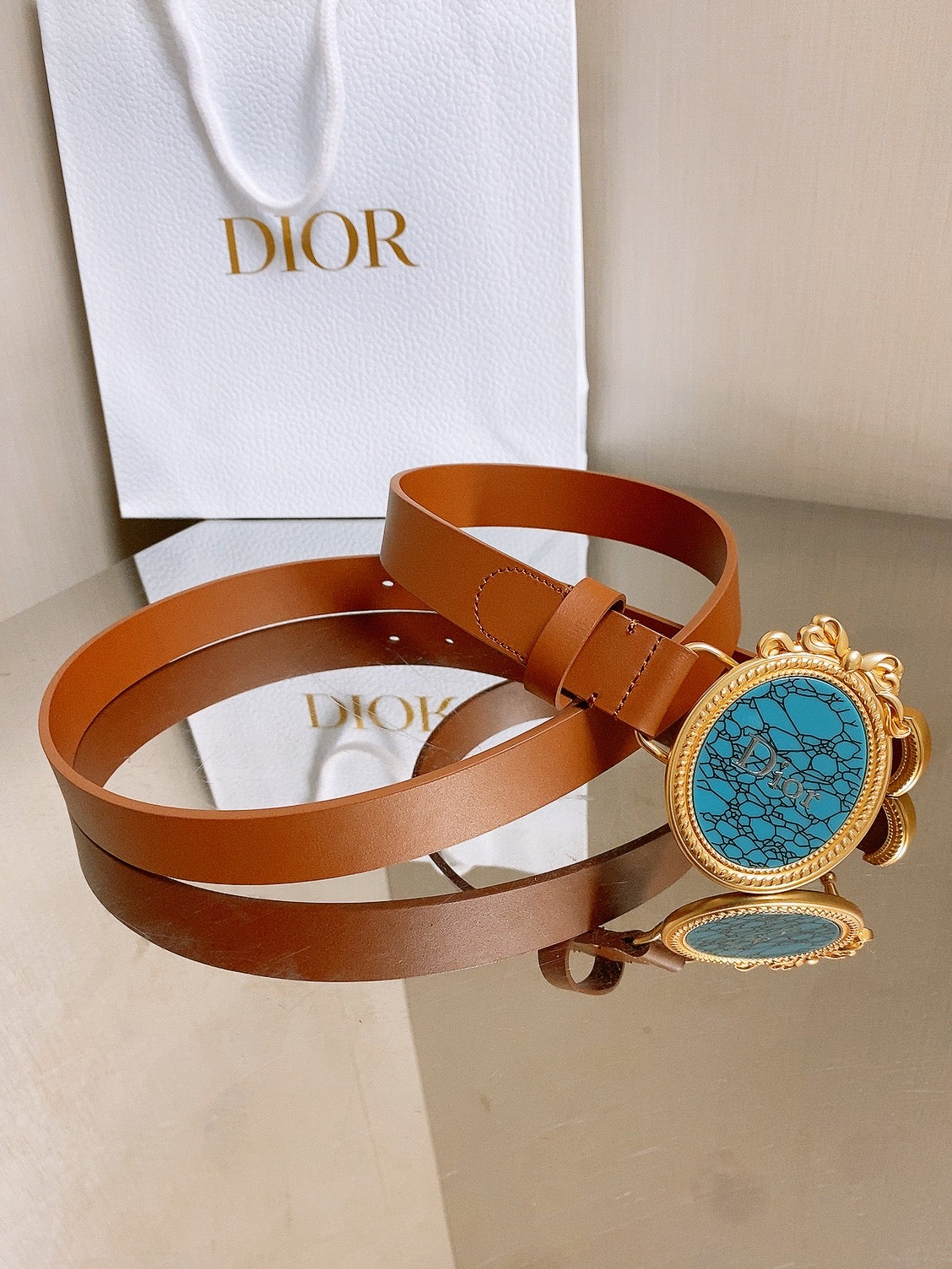 Dior 2026 Médaillon Belt 25mm Leather 216234