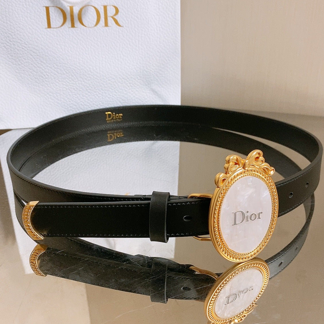Dior 2026 Dior Médaillon Belt 25mm Leather 216226