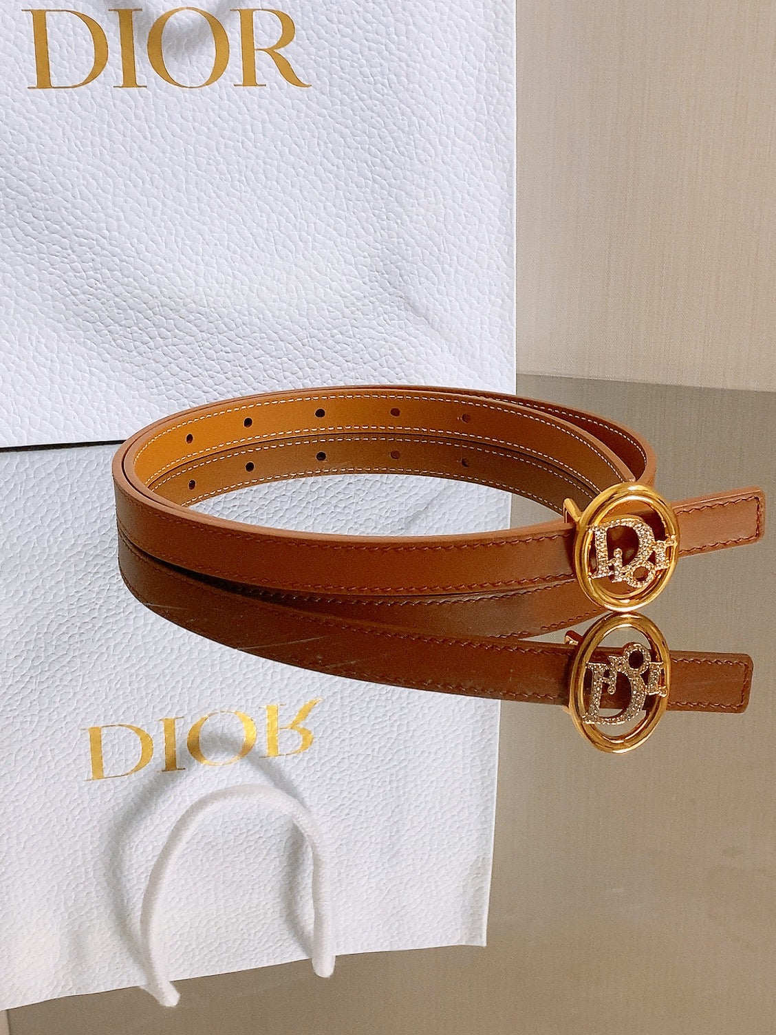Dior 2026 30 Montaigne Reversible Belt 15mm Calfskin
