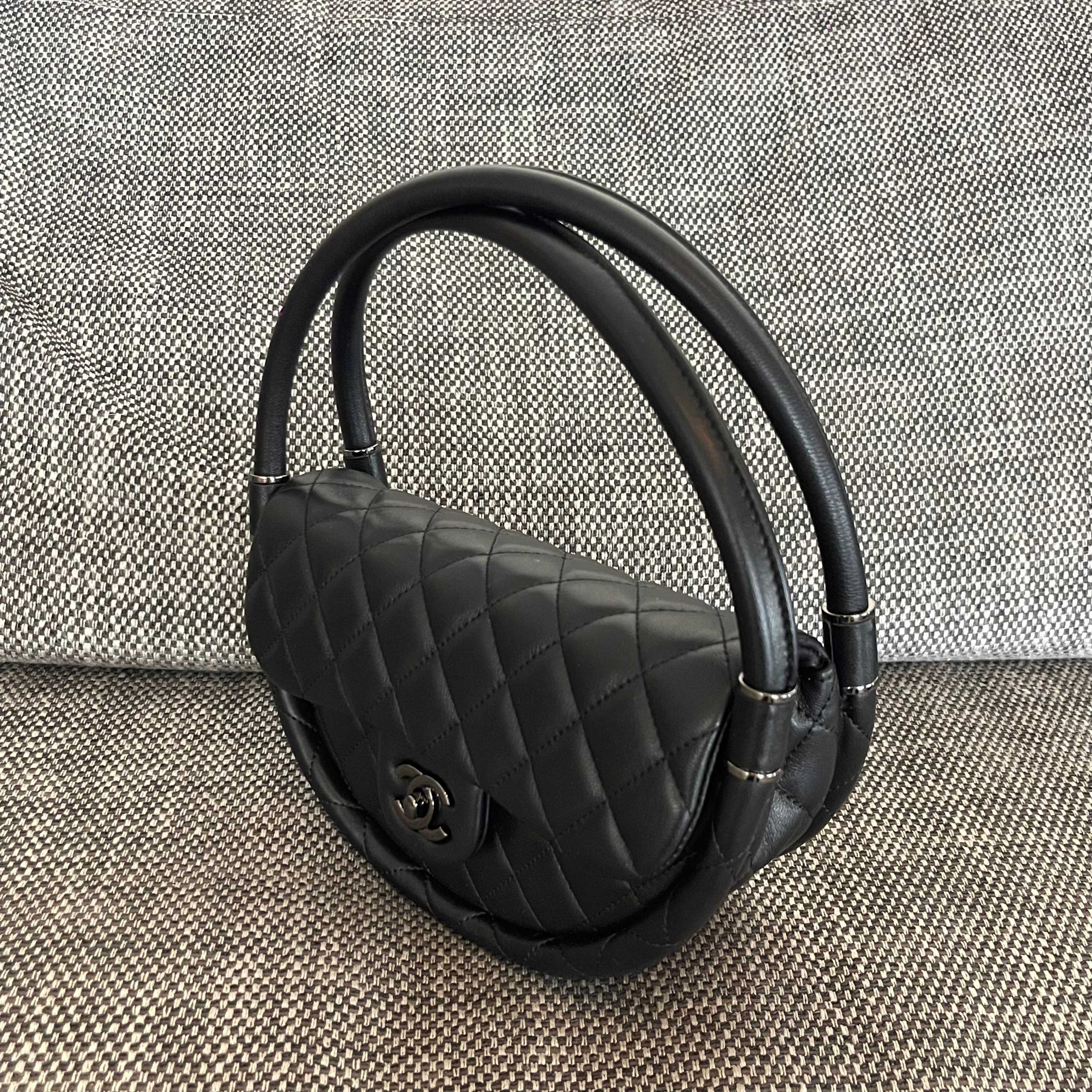 Chanel 2026 Hula Hoop Bag 24cm Black Quilted Lambskin