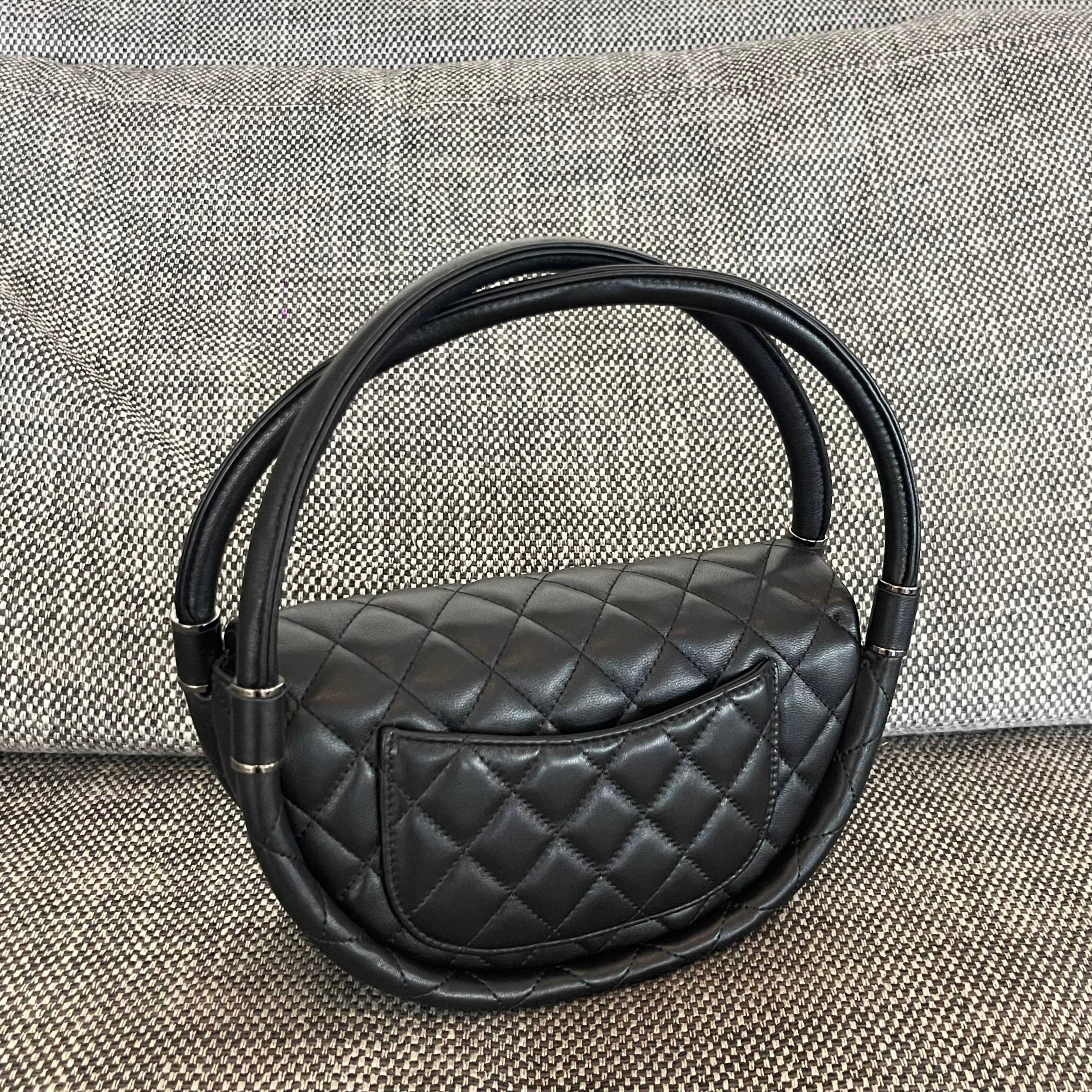 Chanel 2026 Hula Hoop Bag 24cm Black Quilted Lambskin