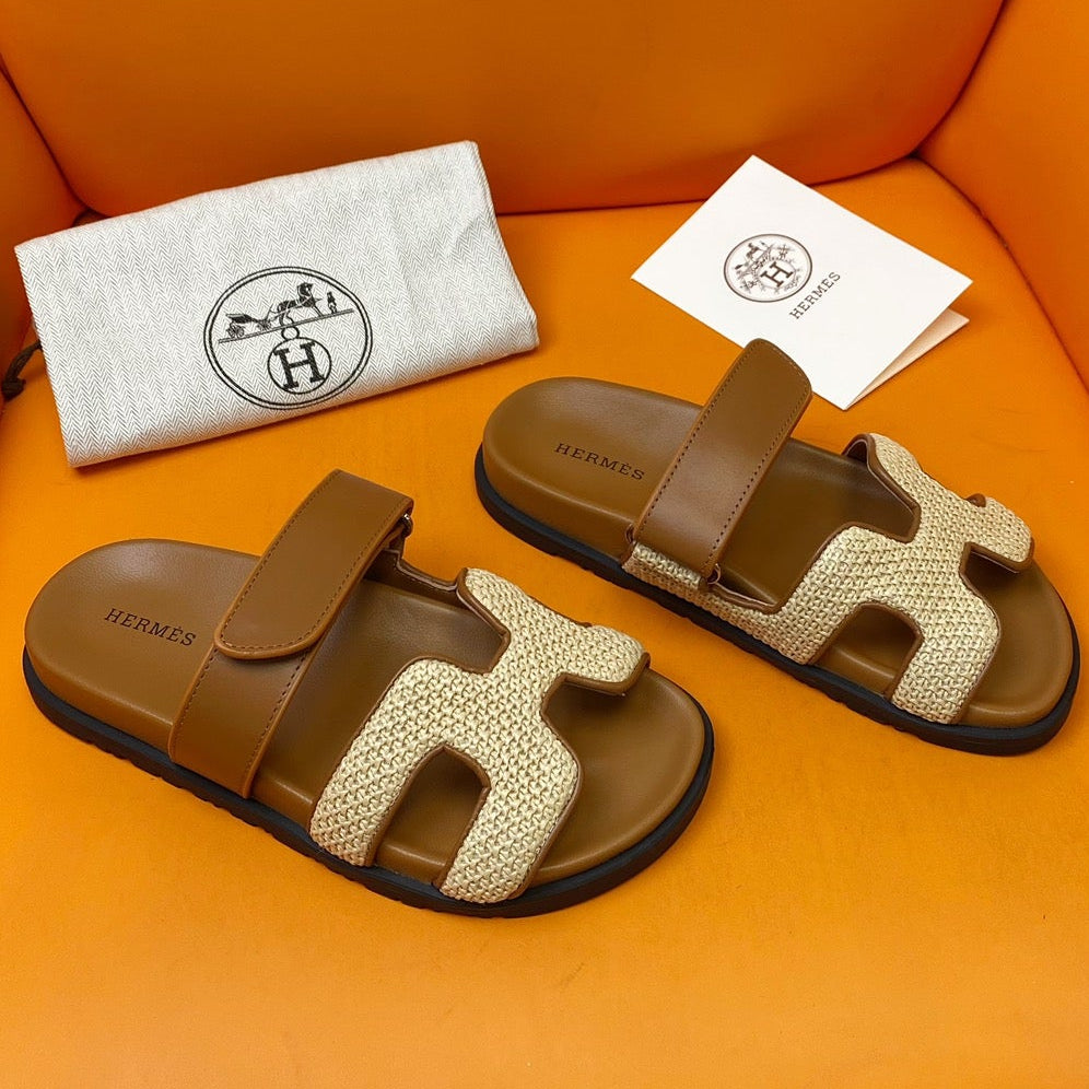 Hermes 2026 Chypre Sandal Canvas Leather 782240