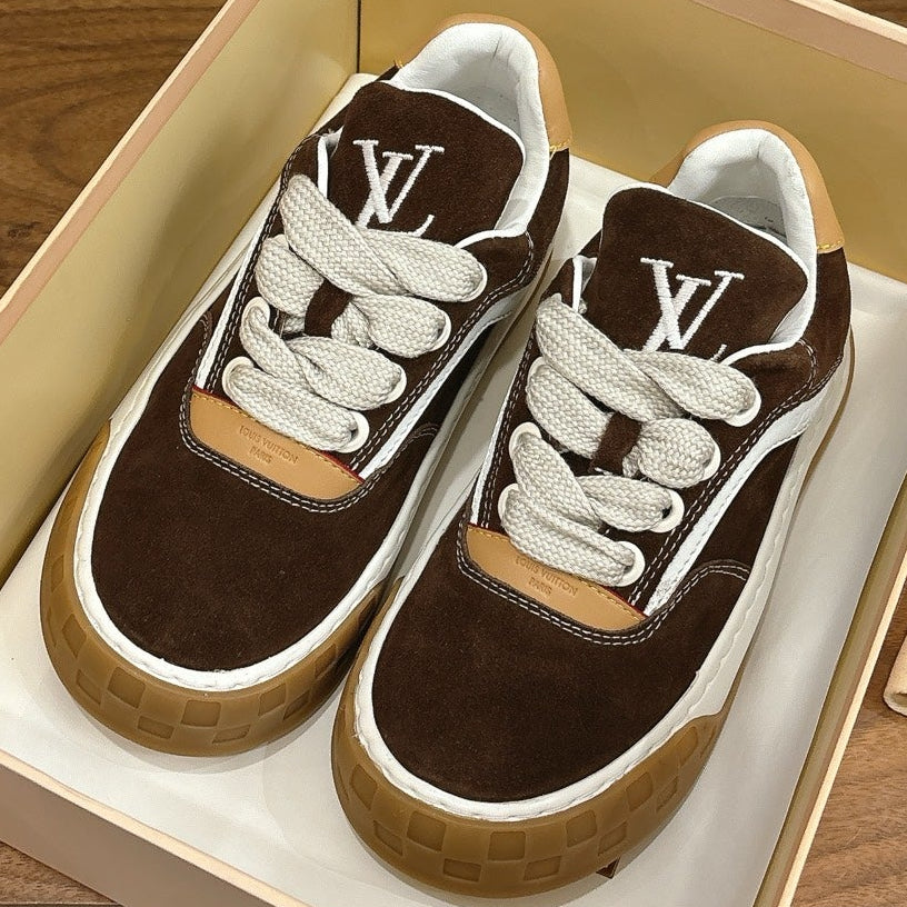 LV 2026 Tilted Sneaker Brown Suede 594937