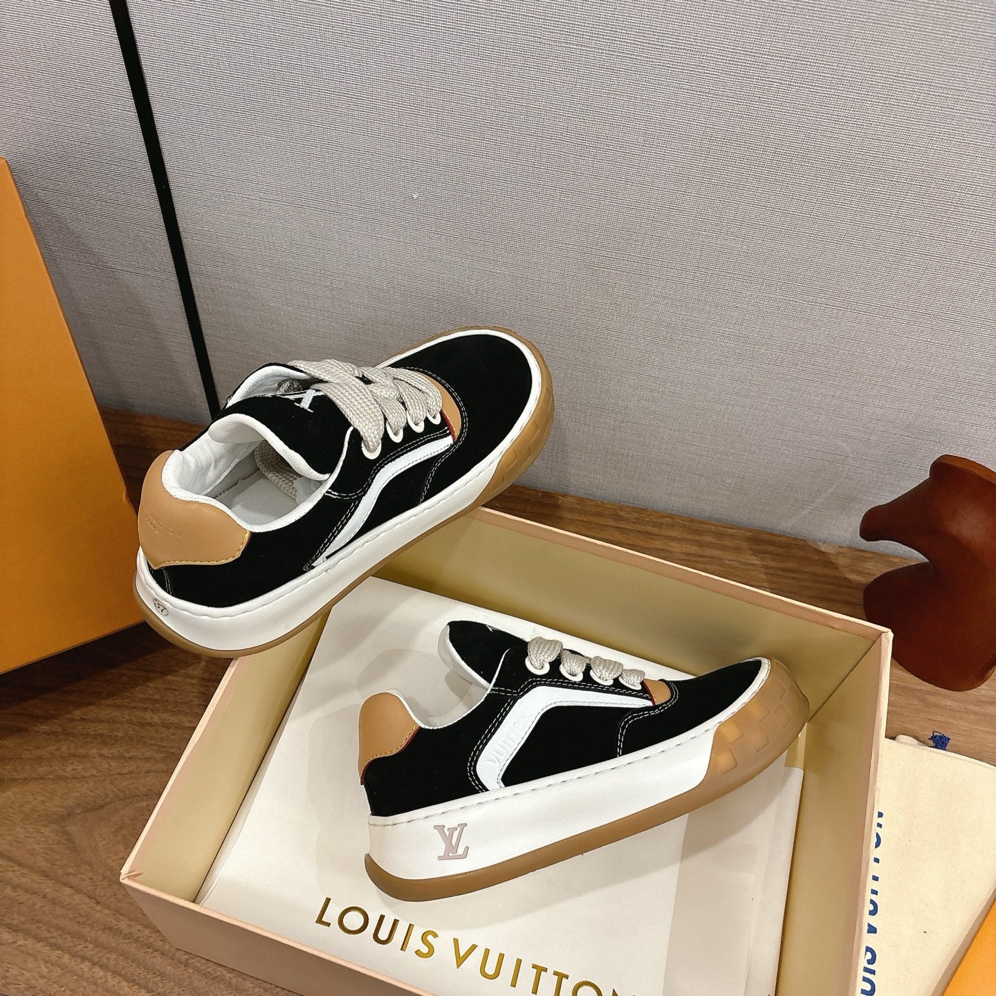 LV 2026 Tilted Sneaker Black Suede Leather 594930