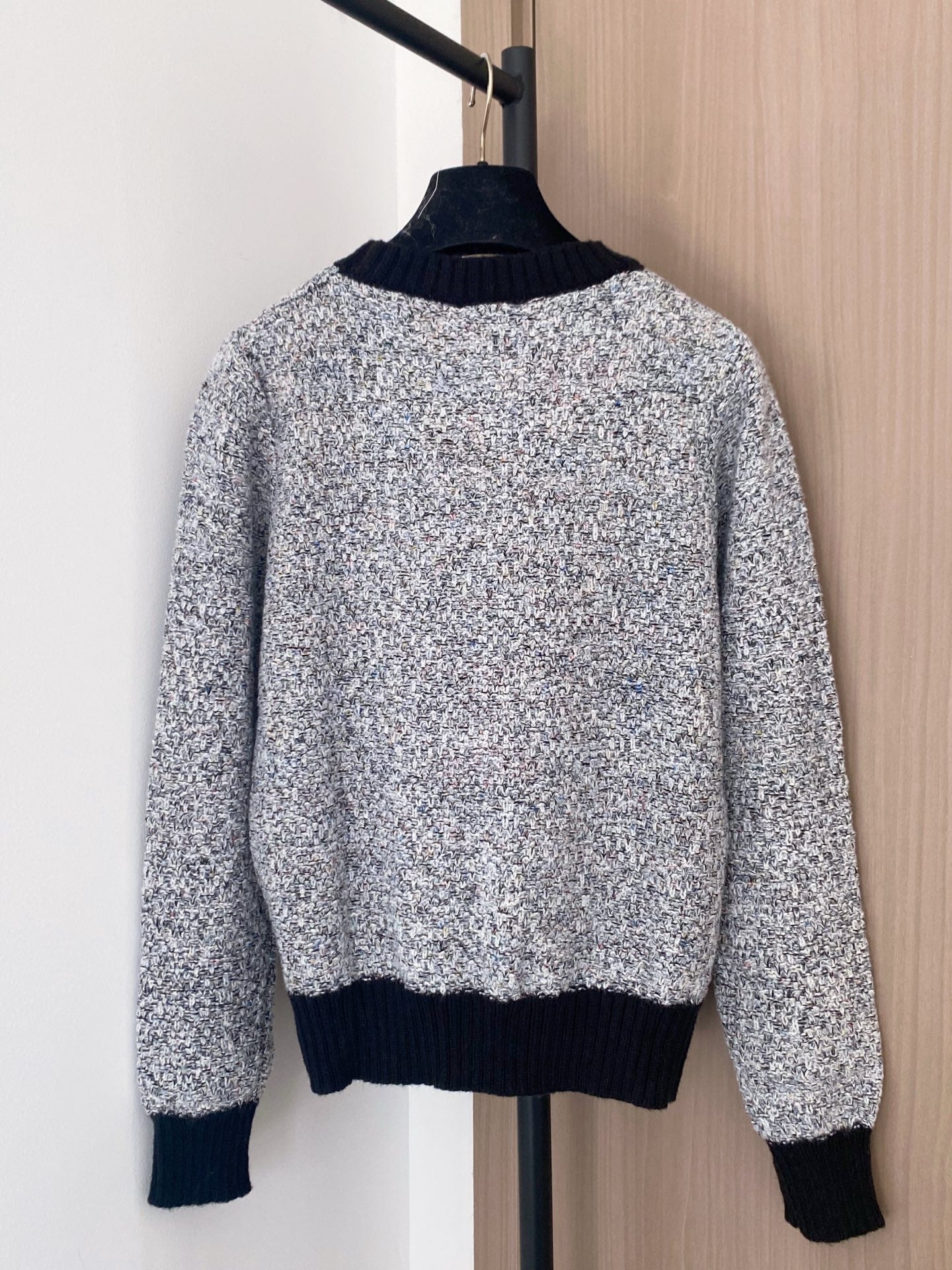Chanel 2025 Sweater Gray mix Black Wool Cashmere