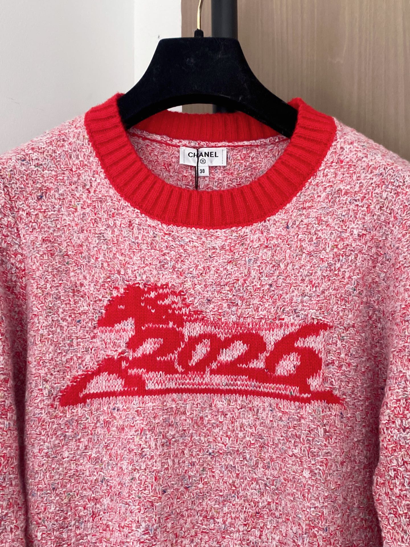 Chanel 2025 Sweater Pink mix Red Wool Cashmere