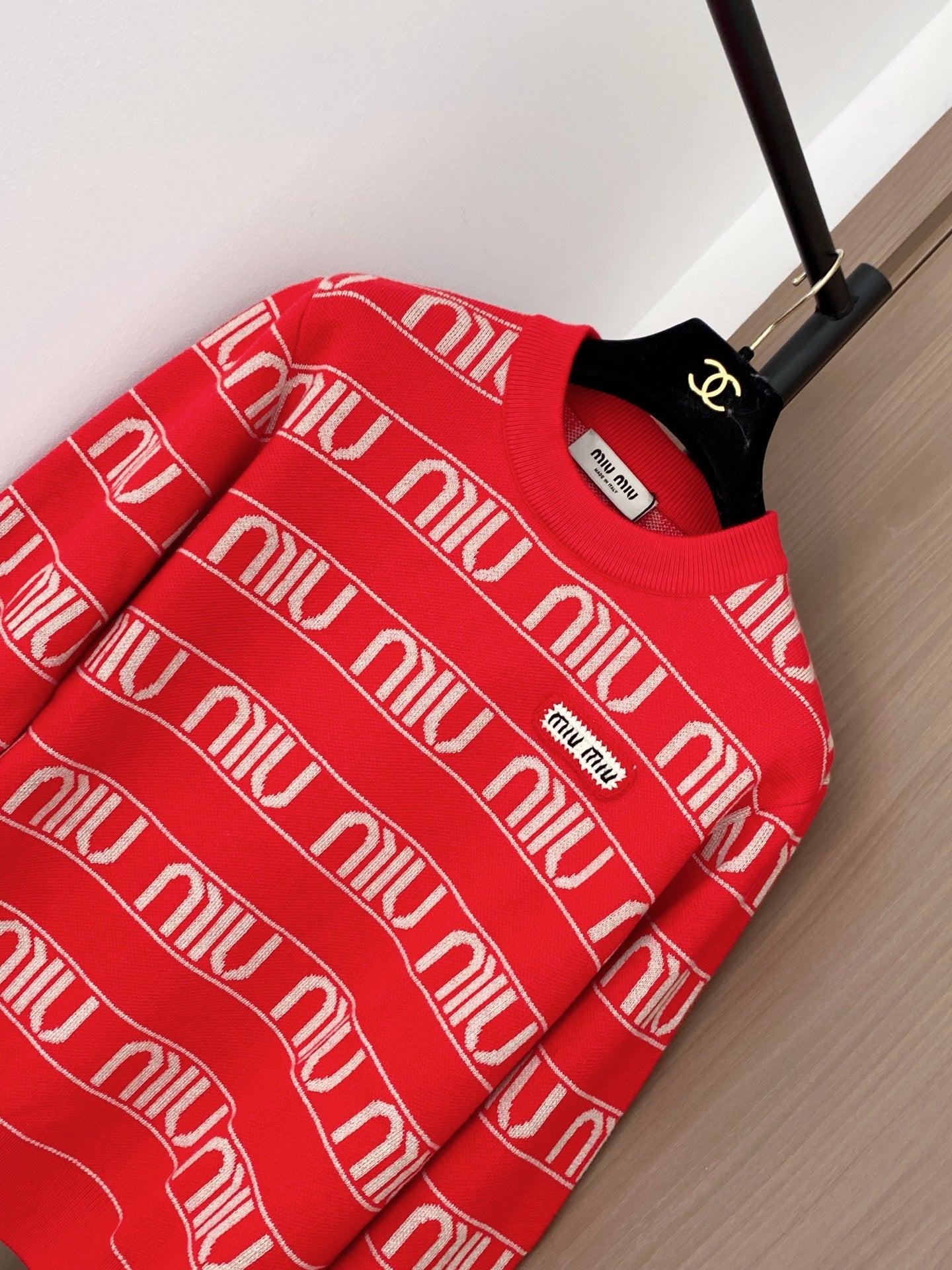 Miumiu 2025 Sweater Red mix White Wool