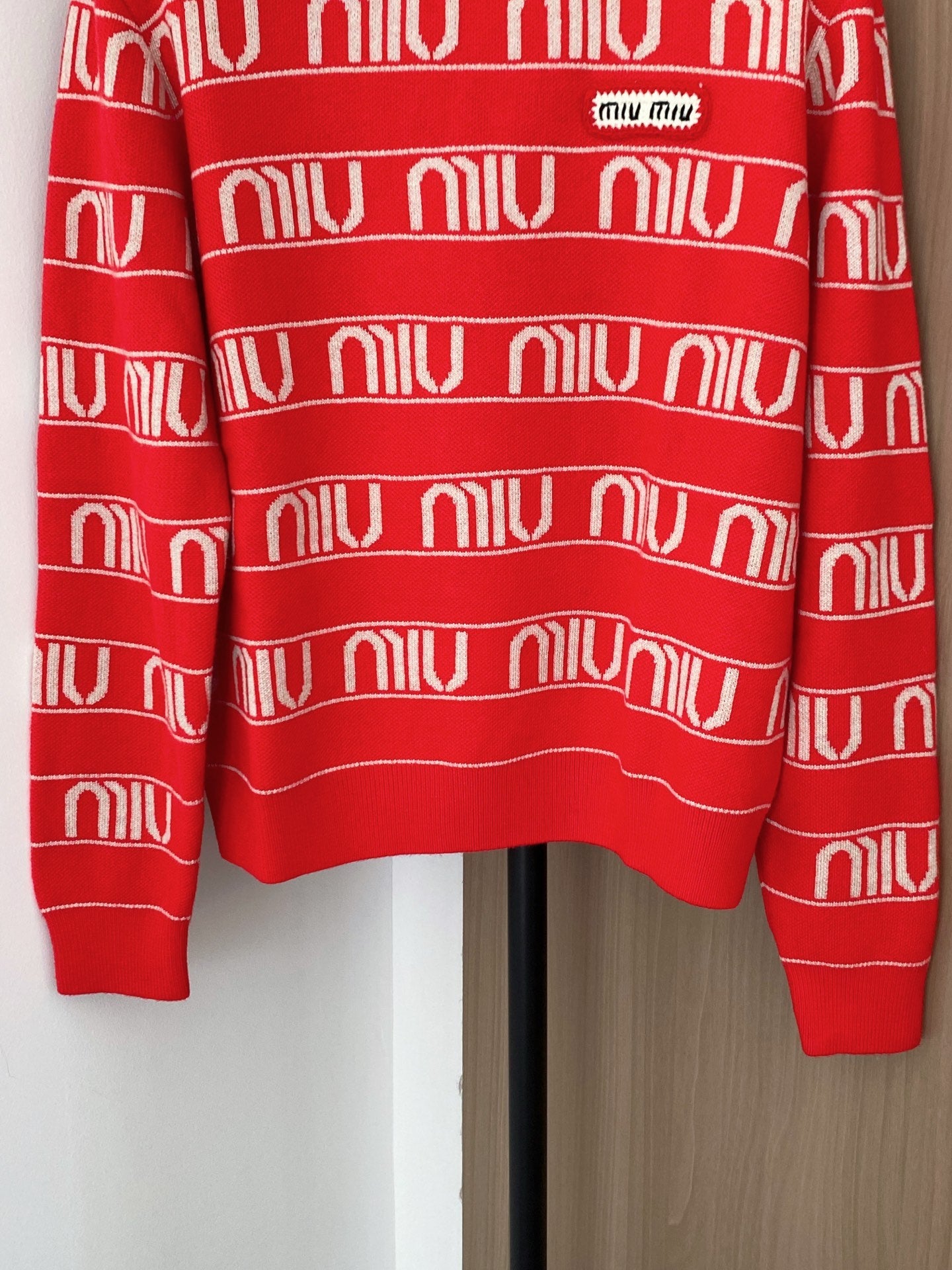 Miumiu 2025 Sweater Red mix White Wool