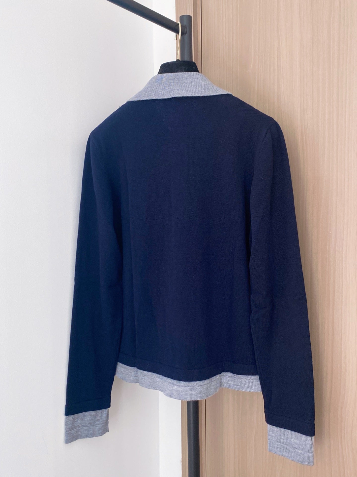 Chanel 2025 Polo Shirt Navy Blue Wool 89260