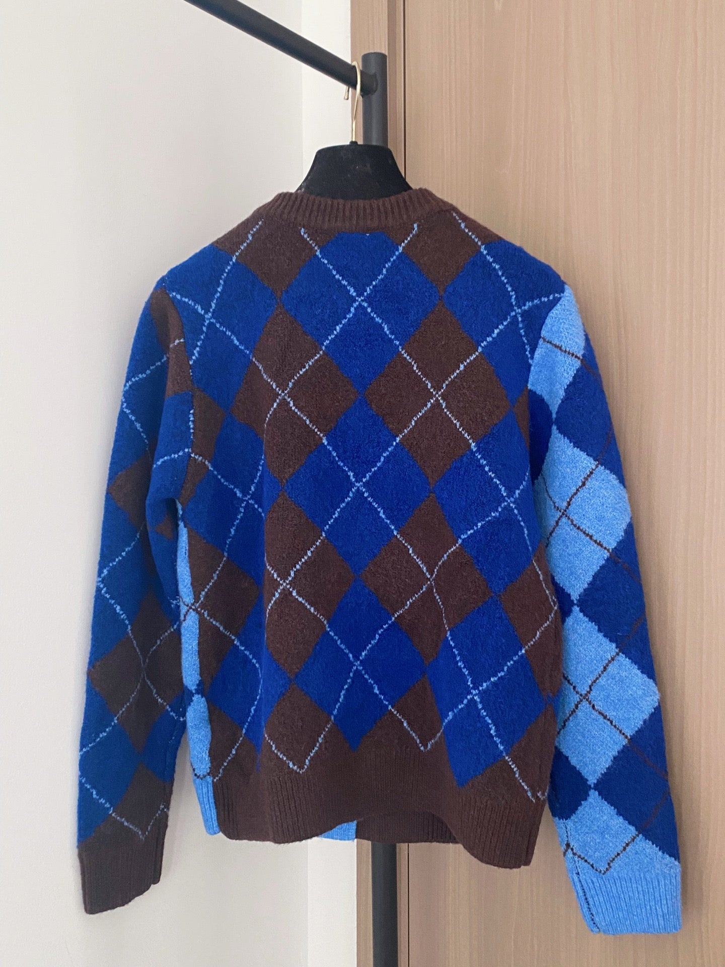 Chanel 2025 Plaid Cardigan Blue mix Brown Wool Cashmere 99240
