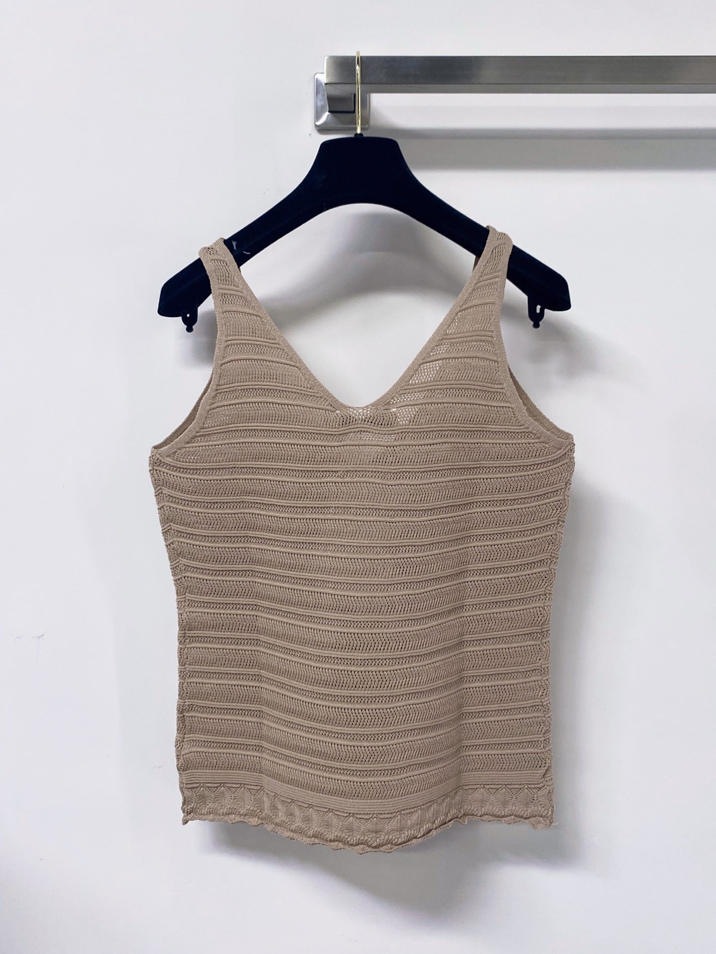 Dior 2026 Knitted Tank Top V-neckline Brown Polyamide 479869