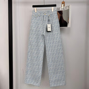 FF Light Blue Monogram Denim Jean