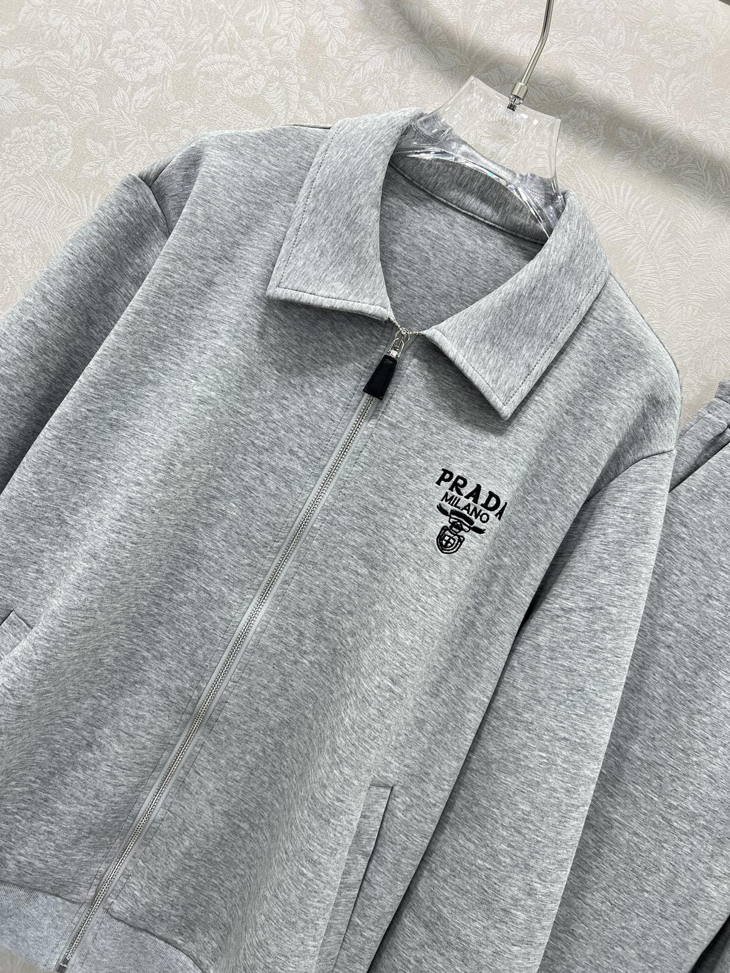 Prada 2025 Set Gray and Navy Blue Cotton