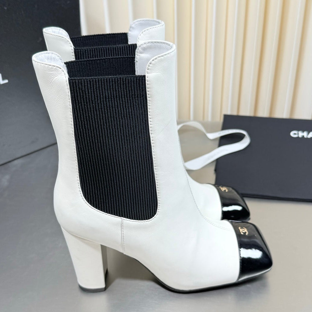 Chanel 2026 Double C Logo Ankle Boots Suede Leather 123400