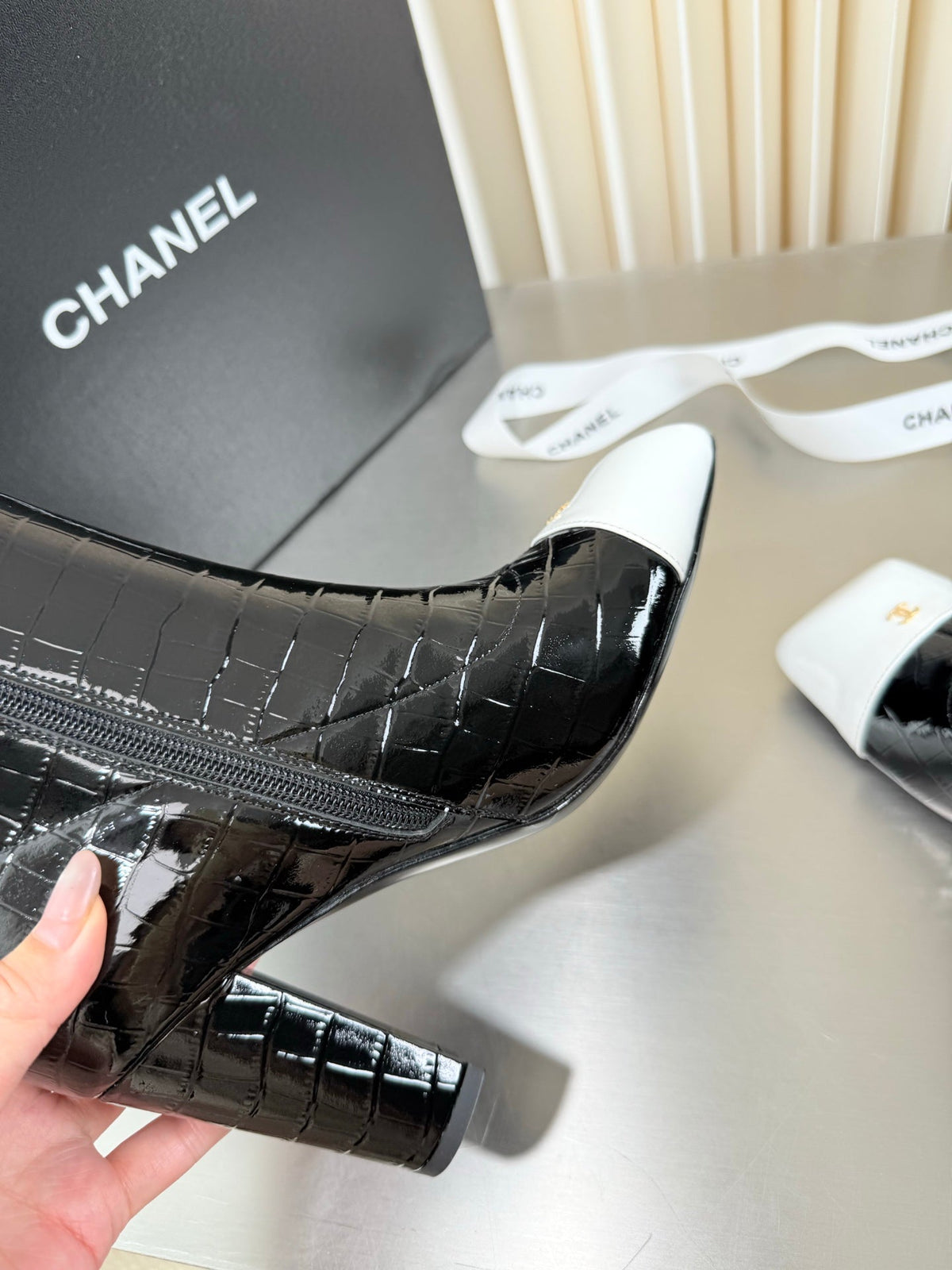 Chanel 2026 Square Toe Ankle Boots 75mm Leather 123426
