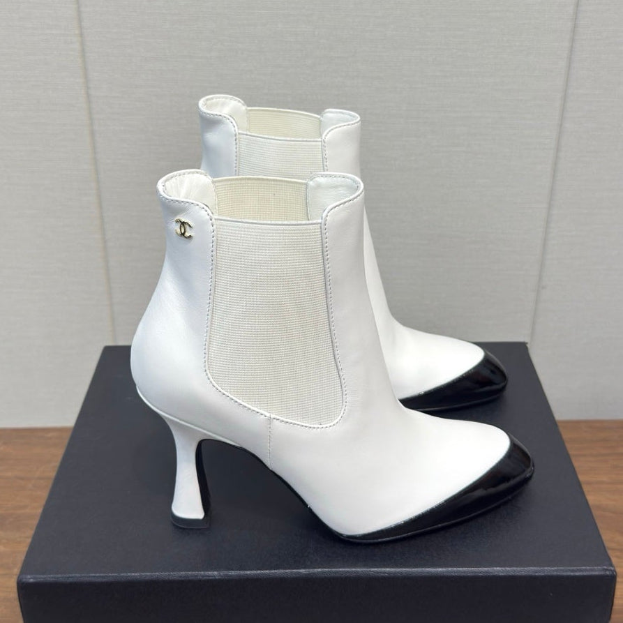 Chanel 2026 Two Tone Ankle Boots 85mm Leather 194819