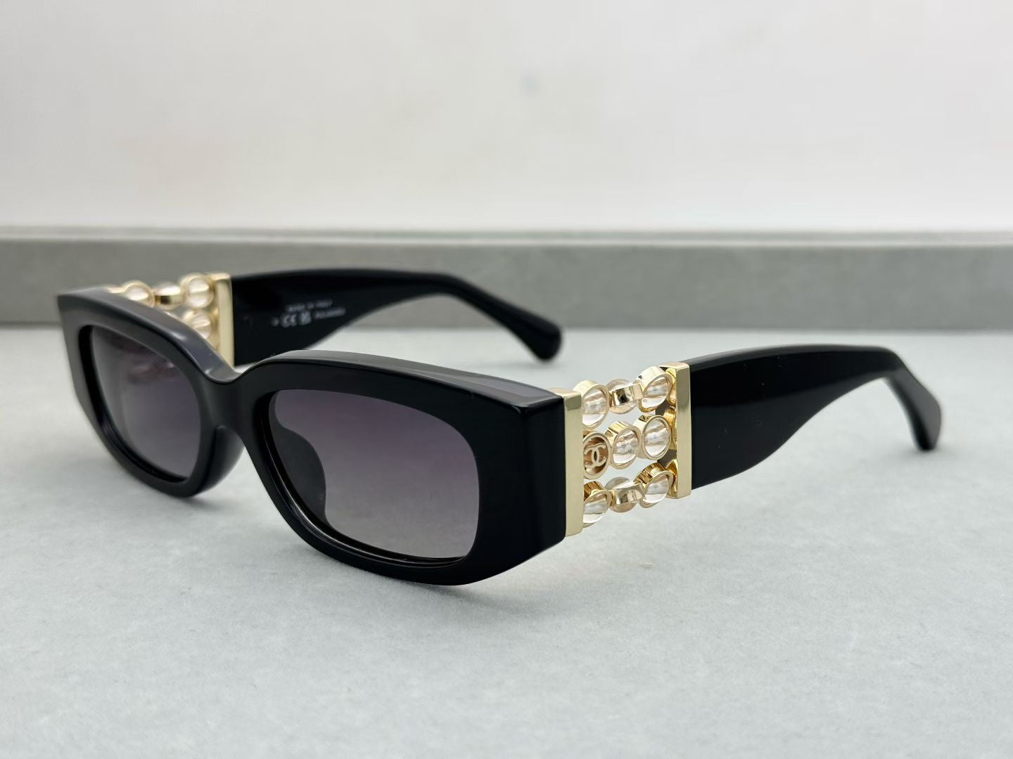 Chanel Rectangle Sunglasses 2026 Acetate & Glass Pearls