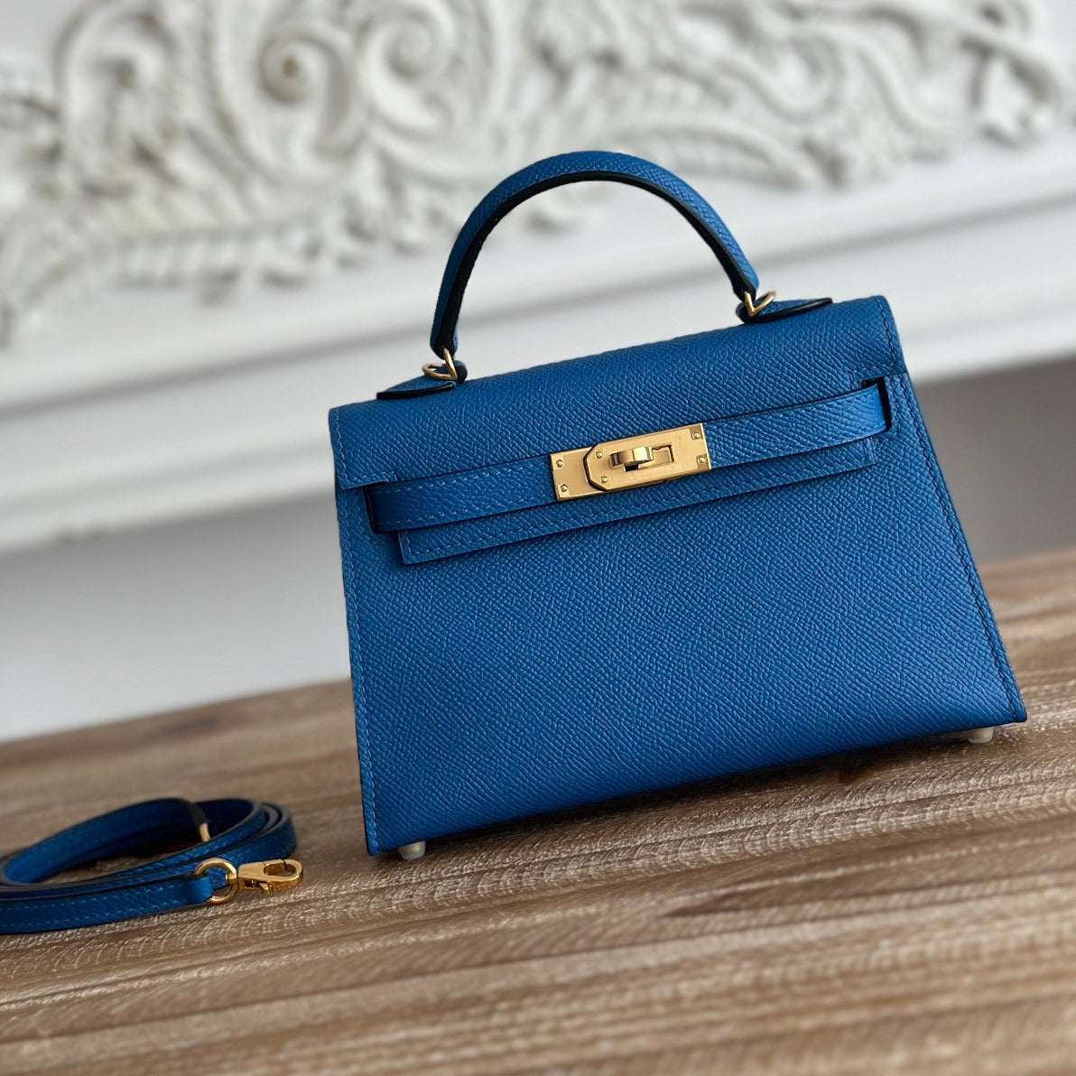 High-end Hermes 2026 Mini Kelly II 19cm Bag Epsom Leather 4