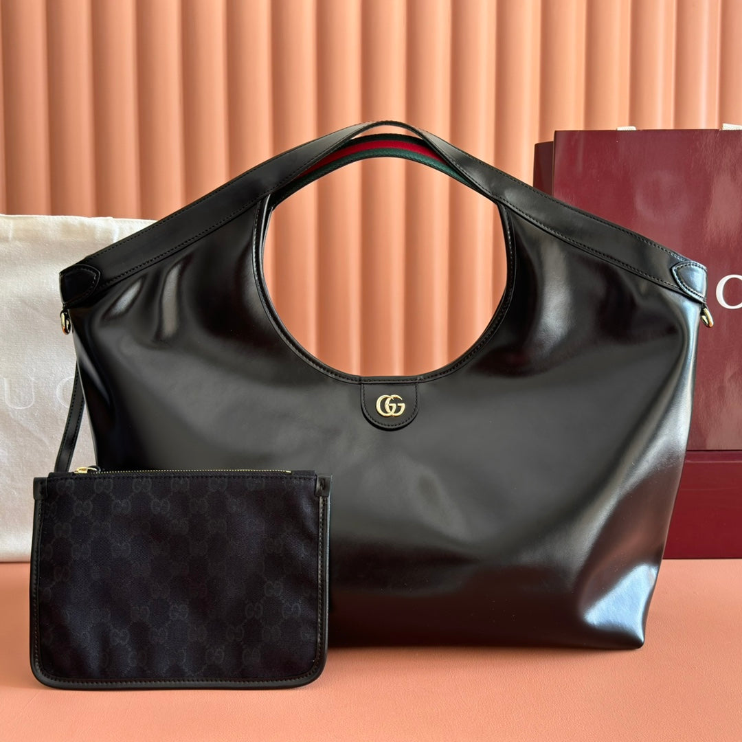 Gucci 2026 Giglio Large Tote Bag 60cm Black Leather 277087