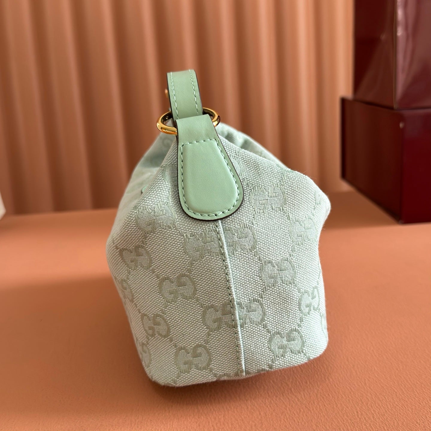 Gucci 2026 Vanity GG-Canvas Mini Top Handle Bag Green Canvas Leather 280780