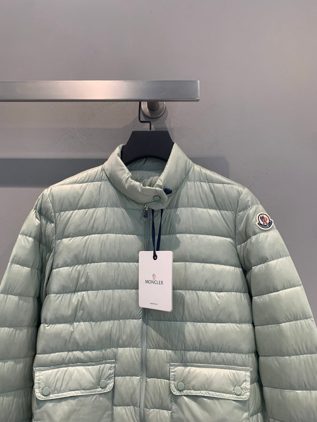 Moncler 2026 Lans Packable Short Down Light Green Jacket