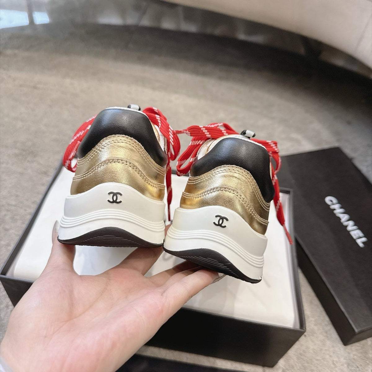 Chanel 2026 Metallic CC Sneakers Leather 188047