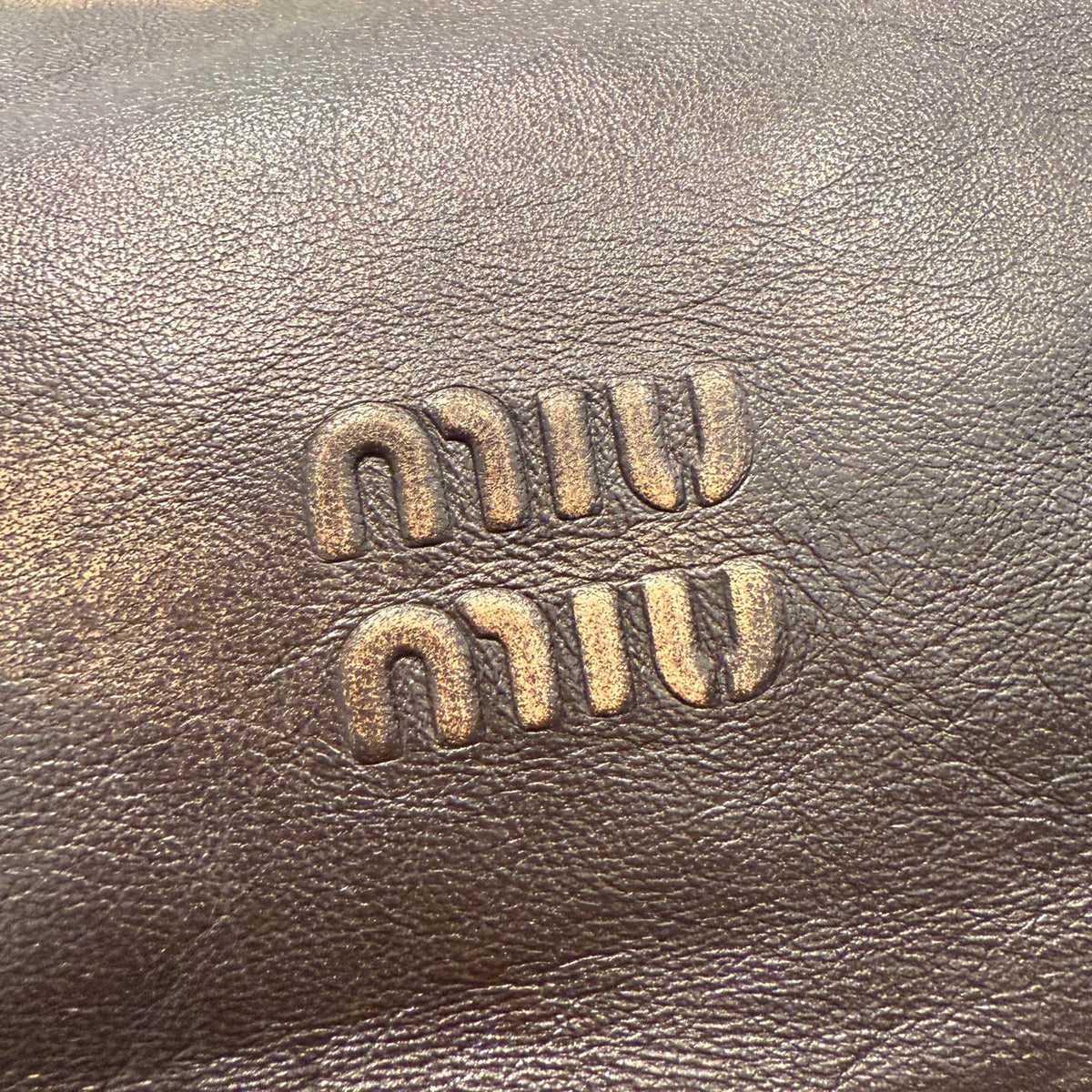 MiuMiu 2026 Aged-Effect Bag 19cm Black Leather