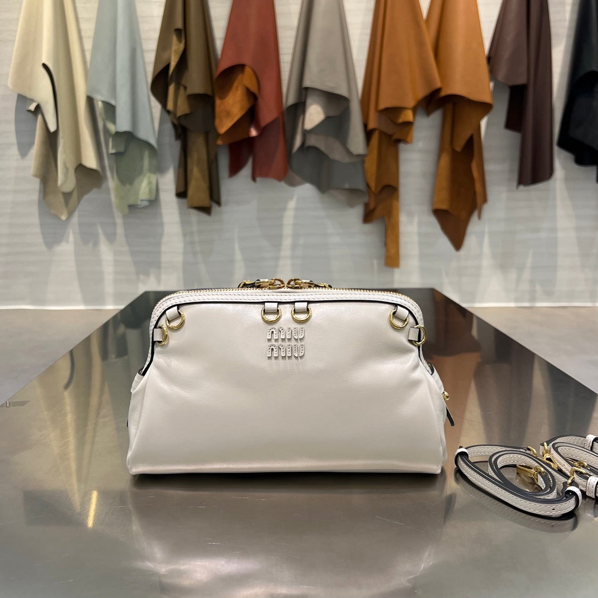 MiuMiu 2026 Caprice Clutch Bag 24cm Leather
