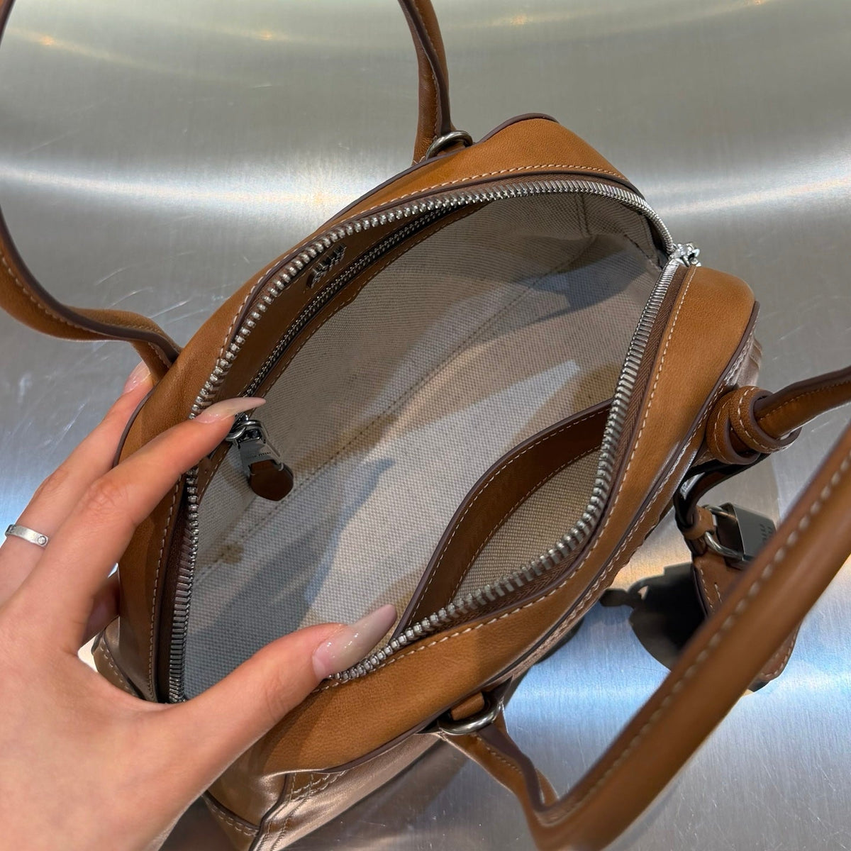 MiuMiu 2026 Vivant Bag Cognac Brown Leather