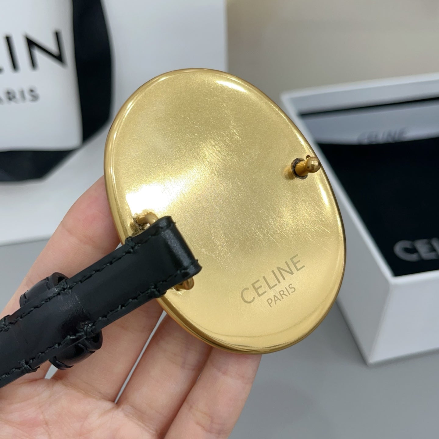 Celine 2026 Arc de Triomphe 13mm Leather Belt