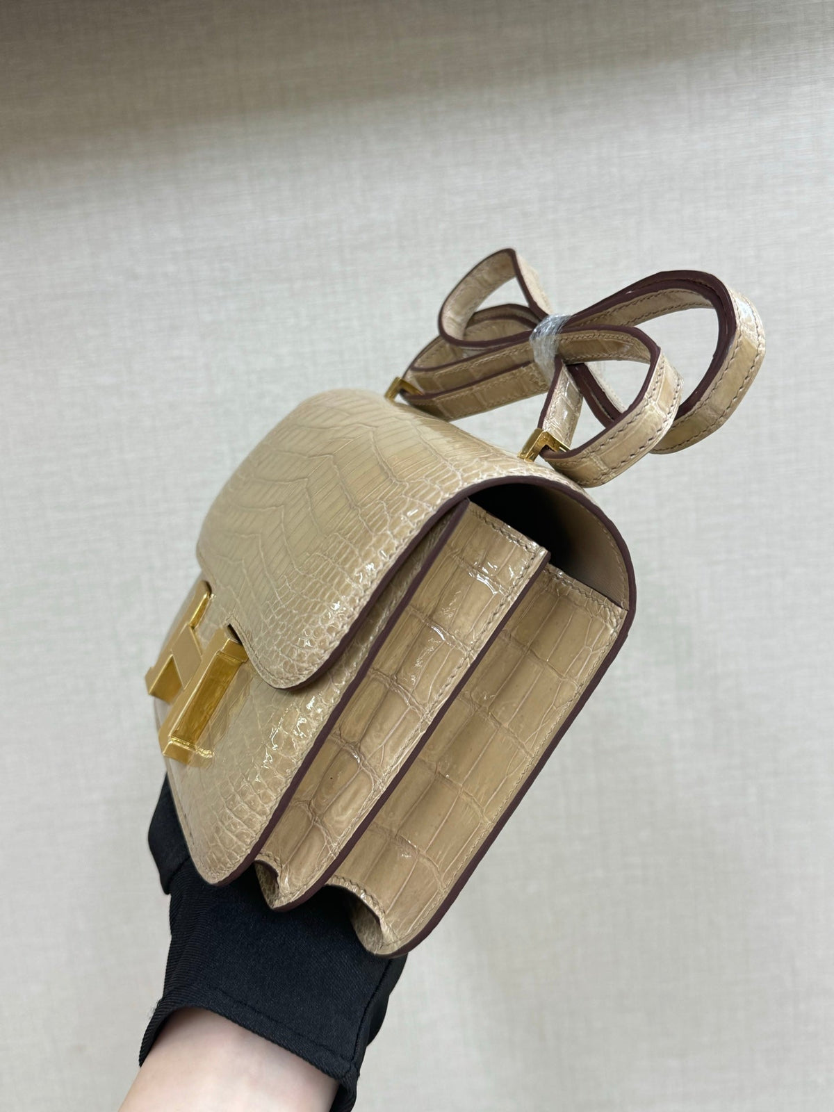 High-end Hermes 2026 Constance Bag 19cm Glossy Crocodile Leather