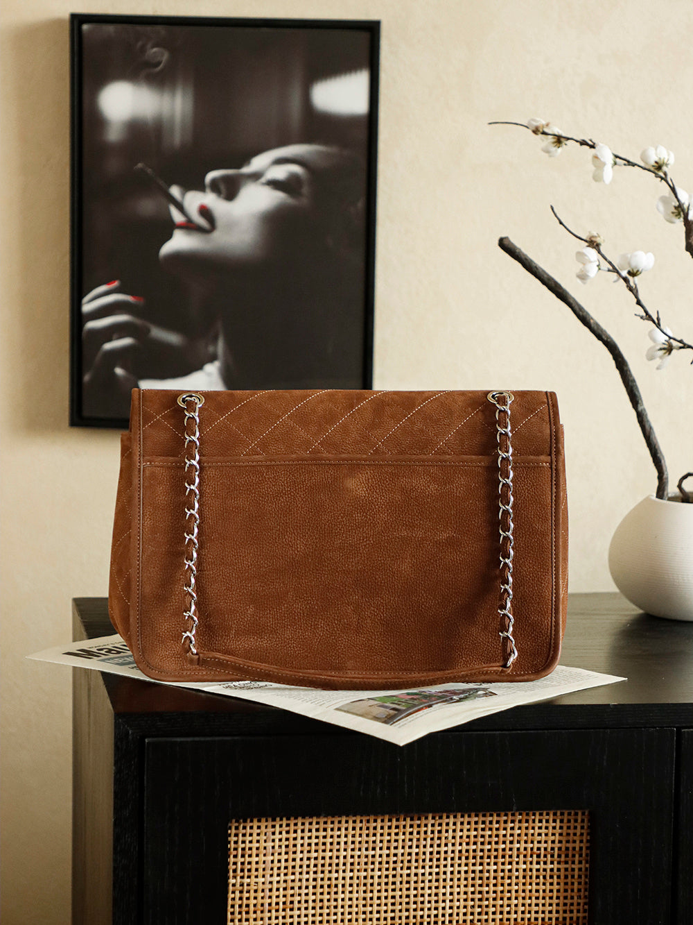 Chanel 25 Classic Single Flap Bag 35cm Brown Leather 323479