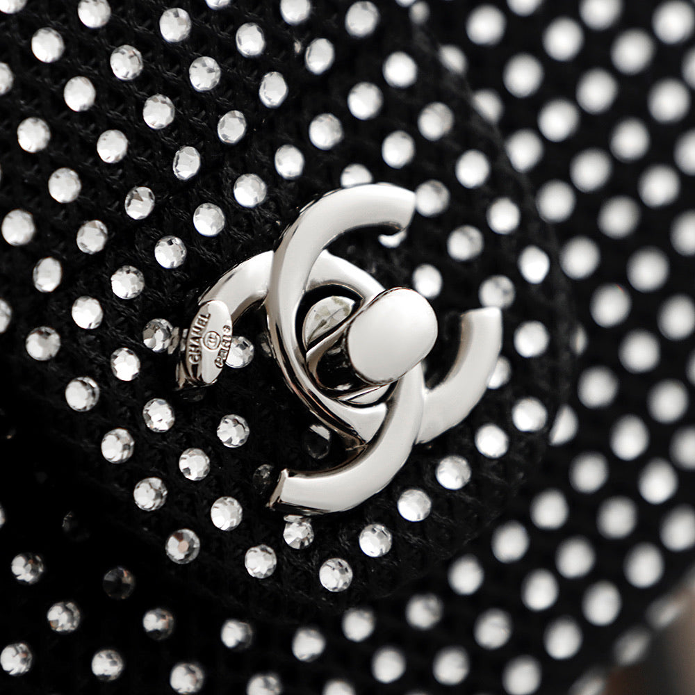 Chanel 2026 Classic Flap Bag 20cm With Sparkling Stones Leather