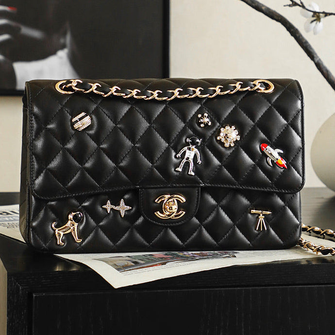 Chanel 2026 Classic 11.12 Bag 25.5cm Black Sheepskin