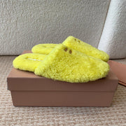 Miu Slippers Lemon Yellow Wool