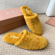 Miu Slippers Dark Yellow Wool